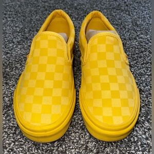 Yellow checkered Vans